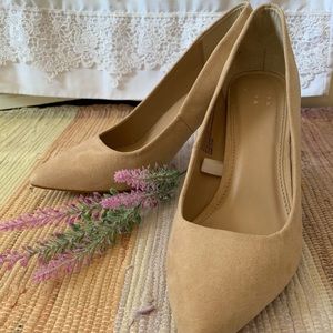 Classic Suede Nude Heels